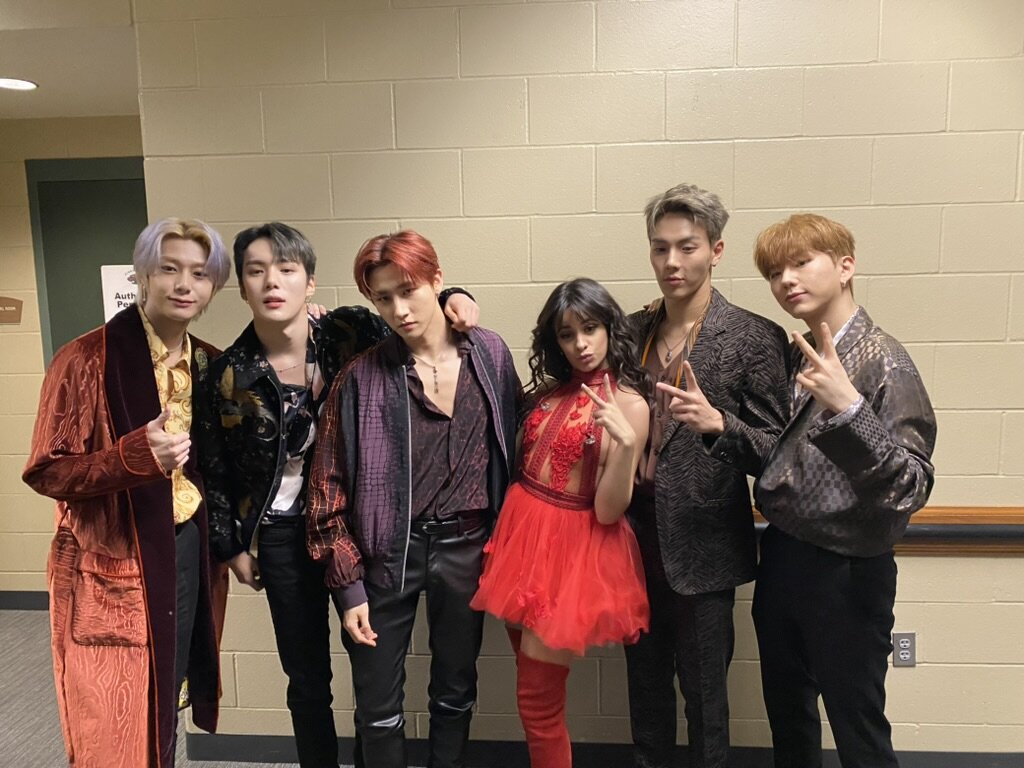 Monsta X backstage with Camila Cabello